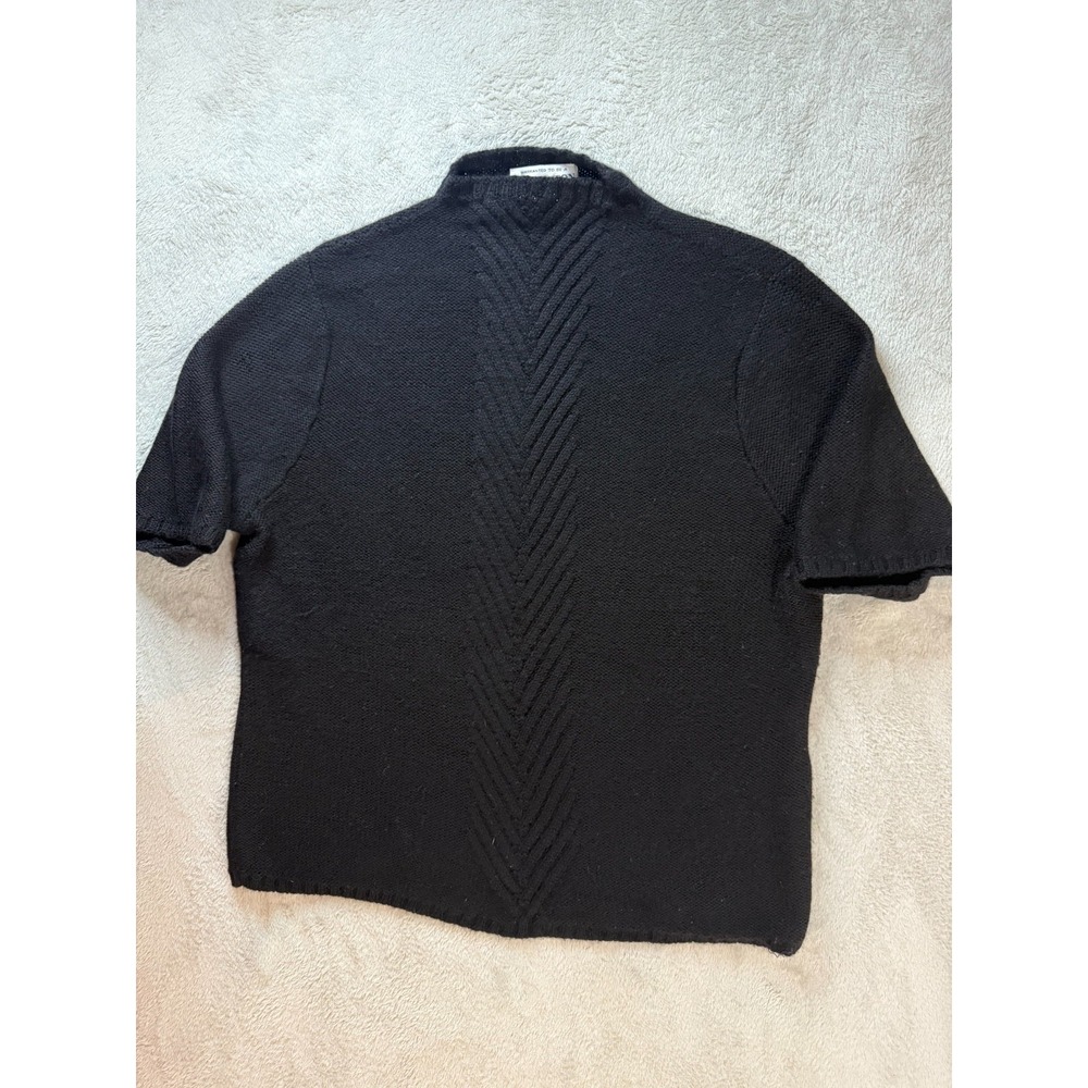 Pendleton Mock Neck Sweater Womens Sz XL Black 100% Merino Wool Top Knit Shirt